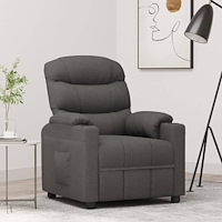 vidaXL Reclinerfåtölj mörkgrå tyg