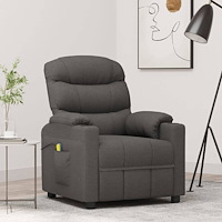 vidaXL Massagefåtölj mörkgrå tyg