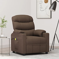 vidaXL Massagefåtölj brun tyg