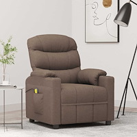 vidaXL Massagefåtölj taupe tyg
