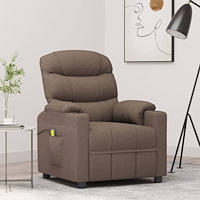 vidaXL Massagefåtölj taupe tyg