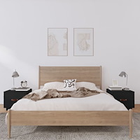 vidaXL Sängbord 2 st svart 40x34x35 cm massiv furu