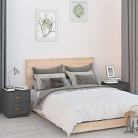 vidaXL Sängbord 2 st grå 40x34x45 cm massivt furu