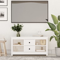 vidaXL Tv-bänk vit 103x36,5x52 cm massiv furu