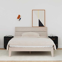 vidaXL Sängbord 2 st svart 40x34x55 cm massiv furu