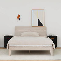 vidaXL Sängbord 2 st svart 40x34x55 cm massiv furu