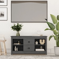 vidaXL Tv-bänk grå 103x36,5x52 cm massiv furu