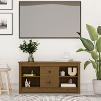 vidaXL Tv-bänk honungsbrun 103x36,5x52 cm massiv furu