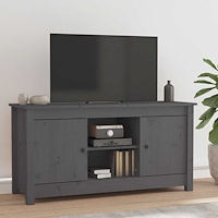 vidaXL Tv-bänk grå 103x36,5x52 cm massiv furu