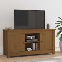 vidaXL Tv-bänk honungsbrun 103x36,5x52 cm massiv furu