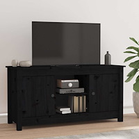 vidaXL Tv-bänk svart 103x36,5x52 cm massiv furu