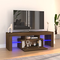 vidaXL Tv-bänk med LED-belysning brun ek 120x35x40 cm