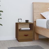 vidaXL Sängbord honungsbrun 40x34x45 cm massiv furu