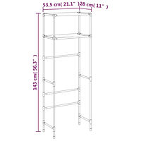 vidaXL Toaletthylla med 2 hyllplan svart 53,5x28x143 cm järn