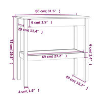 vidaXL Konsolbord 80x40x75 cm massiv furu