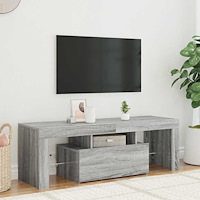 vidaXL TV-bänk med LED-belysning grå sonoma 120x35x40 cm