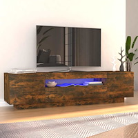 vidaXL Tv-bänk med LED-belysning rökfärgad ek 160x35x40 cm