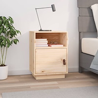 vidaXL Sängbord 40x34x55 cm massiv furu