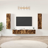 vidaXL Tv-skåp 7 delar Rökfärgad ek konstruerat trä