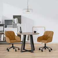 vidaXL Snurrbara matstolar 2 st brun sammet