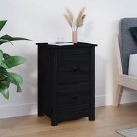 vidaXL Sängbord svart 40x35x61,5 cm massiv furu