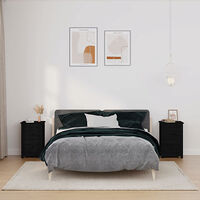 vidaXL Sängbord 2 st svart 40x35x61,5 cm massiv furu