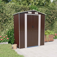vidaXL Trädgårdsskjul mörkbrun 192x108x223 cm galvaniserat stål