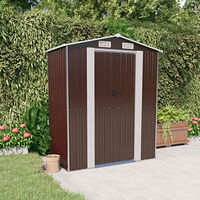 vidaXL Trädgårdsskjul mörkbrun 192x108x223 cm galvaniserat stål