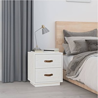 vidaXL Sängbord vit 40x34x45 cm massivt furu