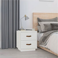 vidaXL Sängbord vit 40x34x45 cm massivt furu