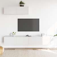 vidaXL Tv-skåp 3 delar vit konstruerat trä