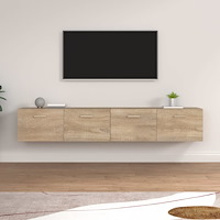 vidaXL Väggskåp 2 st sonoma-ek 100x36,5x35 cm konstruerat trä