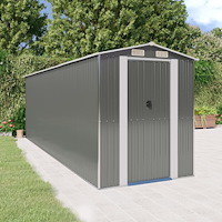 vidaXL Trädgårdsskjul ljusgrå 192x606x223 cm galvaniserat stål