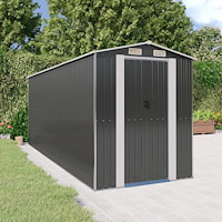 vidaXL Trädgårdsskjul antracit 192x523x223 cm galvaniserat stål