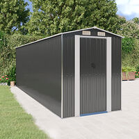 vidaXL Trädgårdsskjul antracit 192x606x223 cm galvaniserat stål