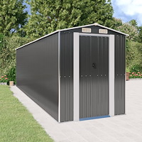 vidaXL Trädgårdsskjul antracit 192x689x223 cm galvaniserat stål
