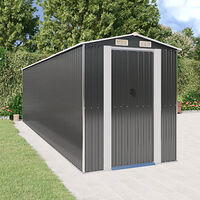 vidaXL Trädgårdsskjul antracit 192x689x223 cm galvaniserat stål