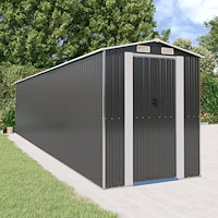 vidaXL Trädgårdsskjul antracit 192x855x223 cm galvaniserat stål