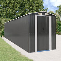 vidaXL Trädgårdsskjul antracit 192x855x223 cm galvaniserat stål
