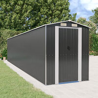 vidaXL Trädgårdsskjul antracit 192x938x223 cm galvaniserat stål