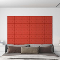 vidaXL Väggpaneler 12 st röd 30x15 cm konstläder 0,54 m²