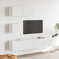 vidaXL Tv-bänk 4 delar vit konstruerat trä