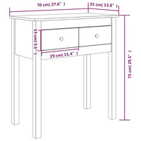 vidaXL Konsolbord vit 70x35x75 cm massiv furu