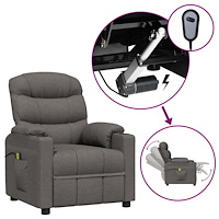 vidaXL Elektrisk massagefåtölj mörkgrå tyg