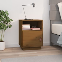 vidaXL Sängbord honungsbrun 40x34x55 cm massiv furu