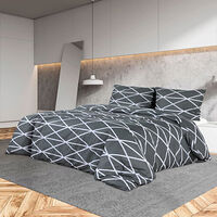 vidaXL Bäddset grå 260x240 cm bomull