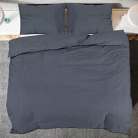 vidaXL Bäddset antracit 200x200 cm bomull