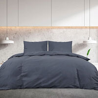vidaXL Bäddset antracit 140x200 cm bomull