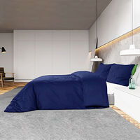 vidaXL Bäddset marinblå 260x220 cm bomull