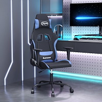 vidaXL Gamingstol med massage svart och blå tyg